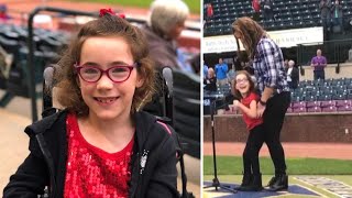 7-Year-Old Girl With Cerebral Palsy Sings National Anthem At Ballpark