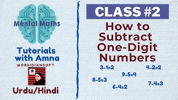 Mental Maths - Class 2 | How to Subtract One-Digit Numbers (Urdu/Hindi)
