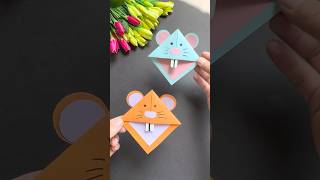 “DIY Mouse Bookmark 🐭 | Easy Paper Craft for Book Lovers!” #bookmark #paperbookmarks #origami