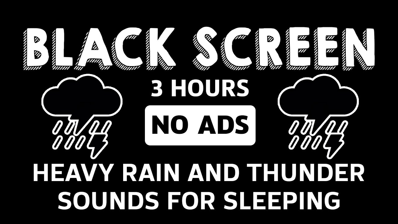 BEST RAIN sounds for sleeping Get Over Insomnia With Heavy Rain & Thunderstorm | BLACK SCREEN