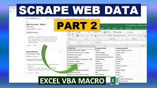 Scrape Web Data Excel VBA Macro (Part 2/2)