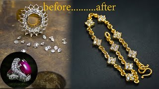 เปลี่ยนแหวนเพชรเก่า เป็นสร้อยข้อมือ   jewelry making diamond bracelet