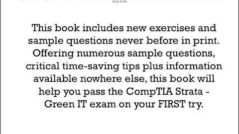 CompTIA Strata   Green IT Certification Exam Preparation Course in a Book for Passing the CompTIA St