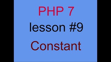الدرس التاسع شرح ال PHP Constant