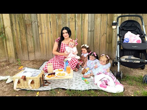 HAVING A PICNIC IN MY BACKYARD WITH MY 4 REBORN BABIES