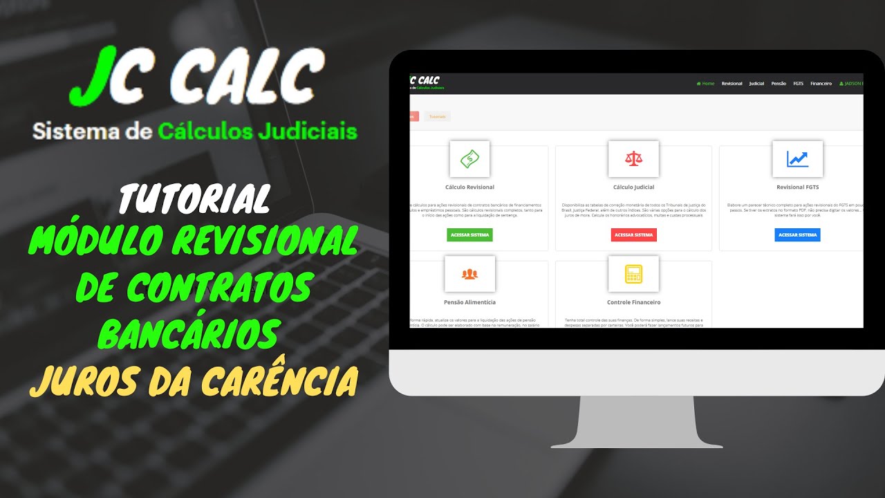 JC CALC | SISTEMA DE CÁLCULOS JUDICIAIS | JUROS DE CARÊNCIA - YouTube