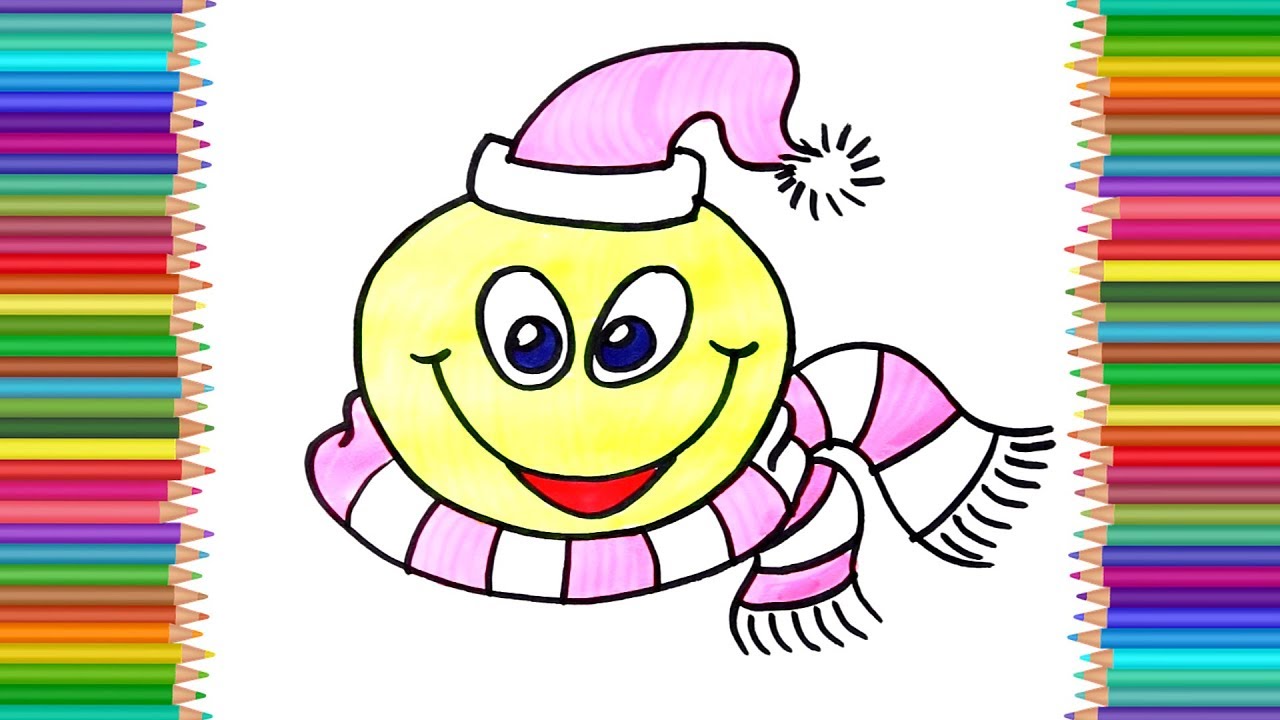 Learn how to paint Emoji. Coloring pages for childrens | Learn colors for kids