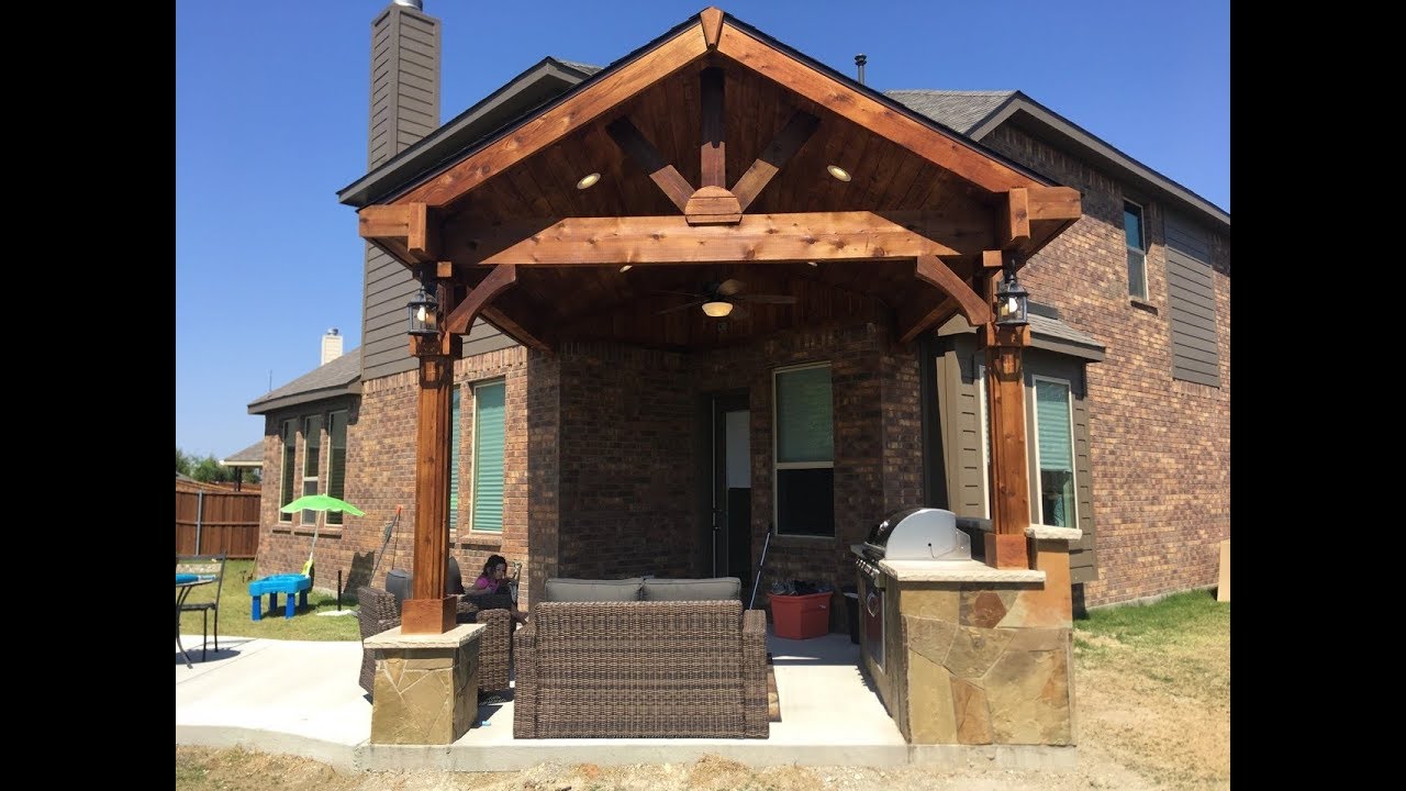Cedar Gabled Patio Cover & Outdoor Kitchen in McKinney, TX YouTube