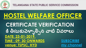 Hostel welfare officer grade2 certificates list