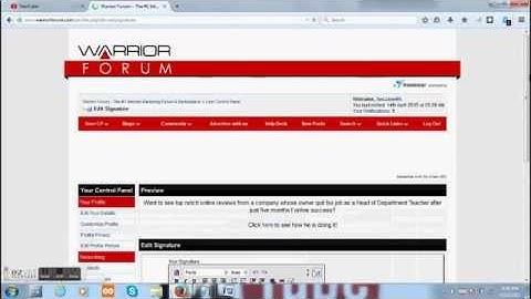 How To Create Or Edit A Signature In The Warrior Forum