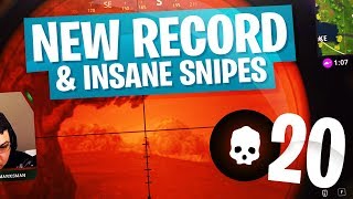 New Personal Record 20 Kill Solo Game w/ Insane Snipes - Fortnite
