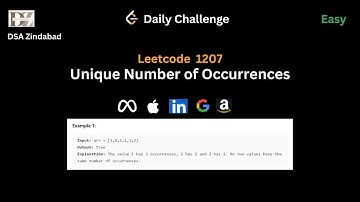 Leetcode 1207 Unique Number of Occurrences || Daily Challenge || Google || Apple || Amazon