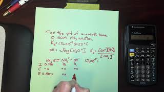 Chapter 17 finding pH of a weak base Wealth
