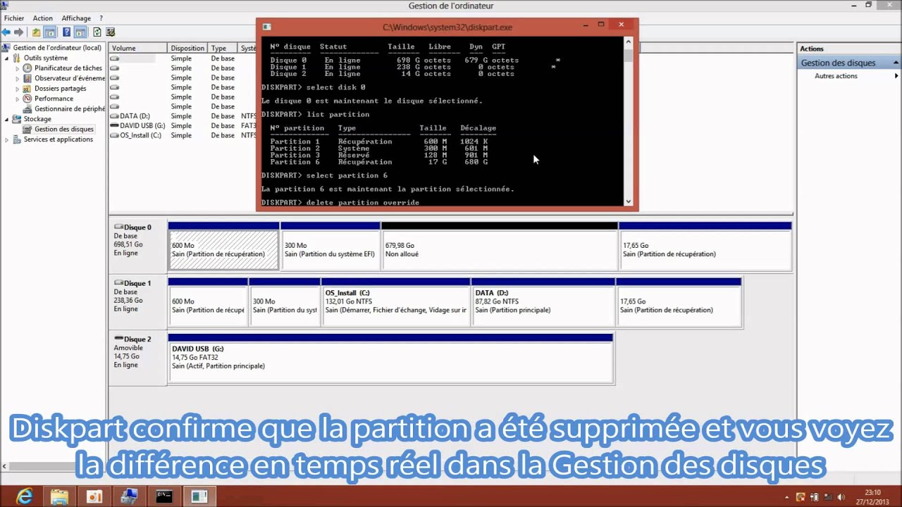 Supprimer Des Partitions Sous Windows Youtube