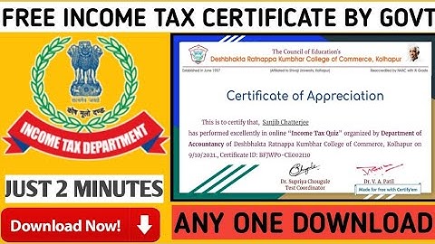 Free Online Tax Certificate |Free Department Of Income Tax Certificate | Online Government Certifica