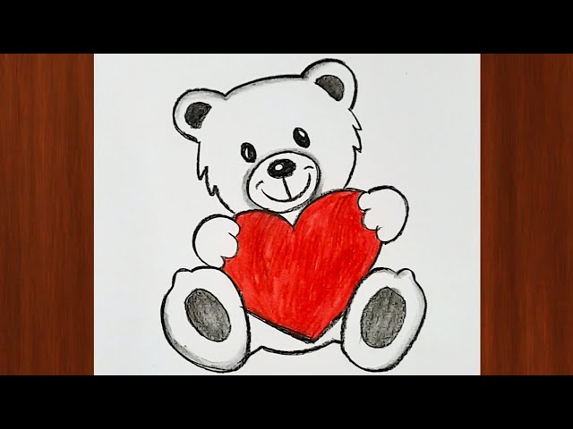 Cute teddy bear with heart in hand. AI Genrative 29197714 PNG