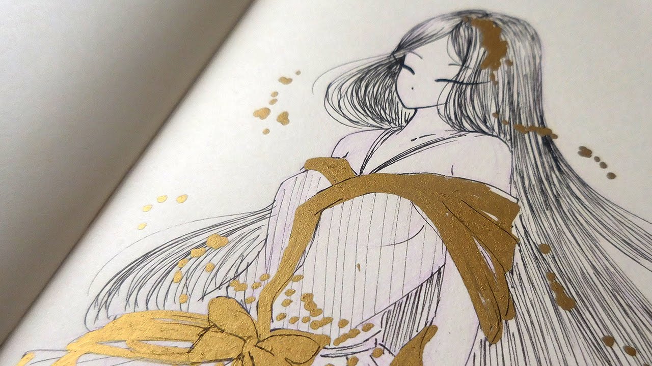Sketch with Me (#5): Gold Sharpie Experiment