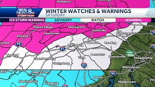 Winter warnings and watches for much of Pennsylvania
