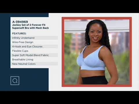 Jockey Set of 2 Forever Fit Supersoft Bra with Mesh Back on QVC