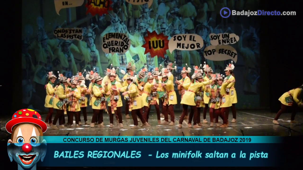 BAILES REGIONALES  - Los minifolk saltan a la pista |  Murga Juvenil Carnaval de Badajoz 2019