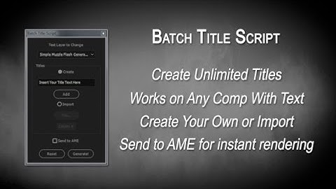 Batch Title Script for After Effects