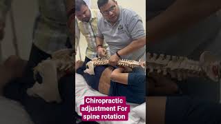 Pull method for spine rotation,  Chiropractic adjustment techniques #physiotherapist #chiropractor