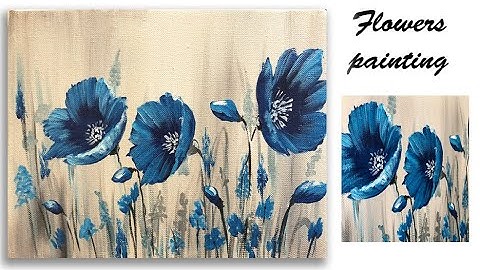 How to paint Flowers/ Demo /Acrylic Technique on canvas by Julia Kotenko