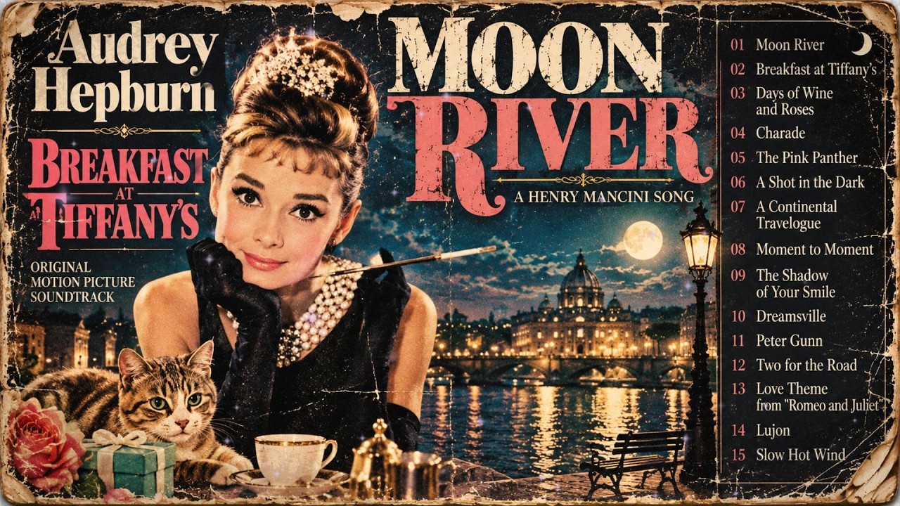 [ 올드팝 ]🎵❤️ 🌙 Audrey Hepburn - Moon River 🥀 영화 《티파니에서 아침을》의 전설적인 명곡 | Vintage Oldies