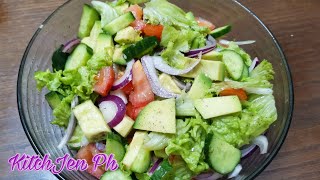 AVOCADO SALAD WITH CUCUMBER,LETTUCE AND TOMATO/ HEALTHY SALAD RECIPE/ EASY SALAD | KitchJen Ph