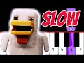 Steve's Lava Chicken | A Minecraft Movie Soundtrack SLOW EASY Piano Tutorial