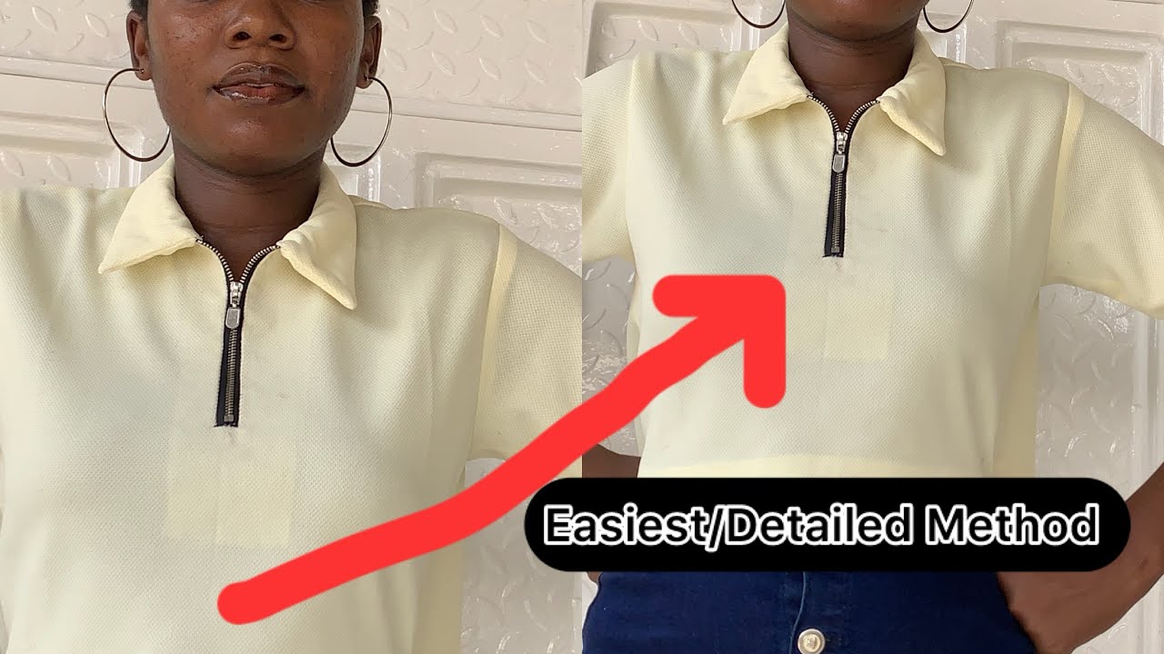 How to Sew A T-Shirt Zipper #beginnerfriendly  #easy  #detailedvideo  #streetwear