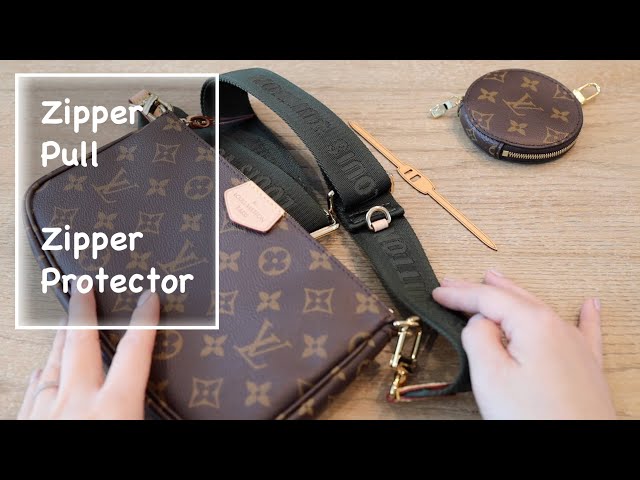 lv leather zipper pull