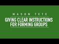 Tete  giving clear instruction for forming groups