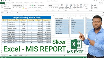 Excel - MIS Report | How to Create MIS Report in Excel using Slicer | MIS Report in Excel