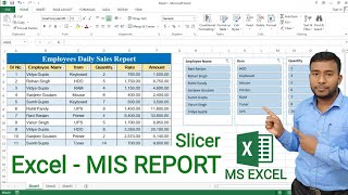 Excel - MIS Report | How to Create MIS Report in Excel using Slicer | MIS Report in Excel screenshot 1