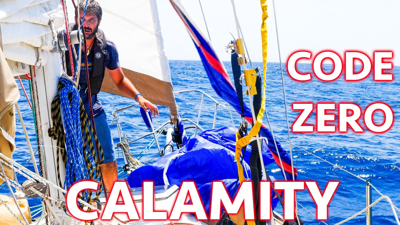 Code Zero Calamity; Broken Shackle & Jammed Halyard…. Can We Recover the Sail? (Ep 100)