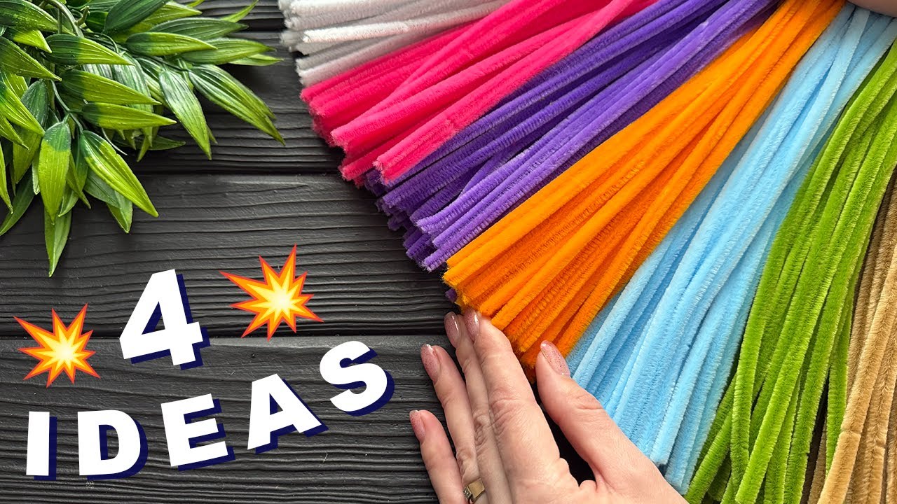 4 IDEAS DIY Pipe Cleaner Crafts Easy Chenille Stems Decoration Ideas