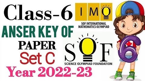 Class 6 IMO | Answer key of  IMO class 6 2022-23 Set-C | Answer key of IMO class 6 set C