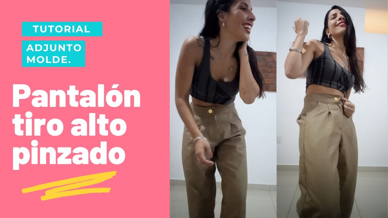 Tutorial: Pantalón tiro alto pinzado. SUPER FACIL. - YouTube