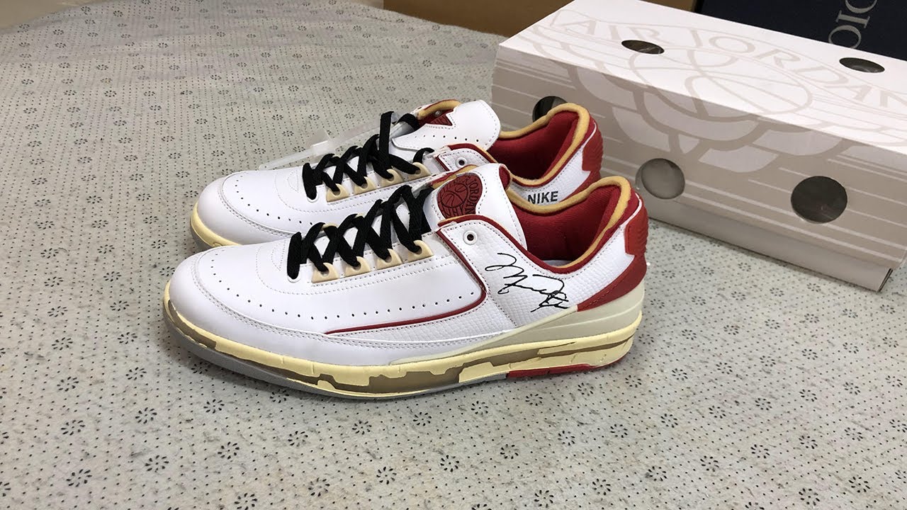 Air Jordan 2 Low x Off White 'White and Varsity Red Chicago Review