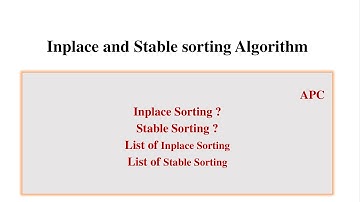 Inplace and Stable sorting  GATE(CSE),UGC-NET(CS)