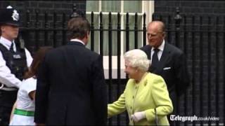 Queen makes a rare visit to Downing Street