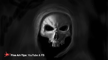 HOW TO DRAW A SCARY SKULL DIGITALLY - Halloween - iPad/Apple Pencil/Procreate