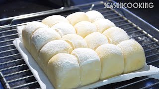 ขนมปังนมสด (Milk Bread) สูตรนวดมือ นุ่มฟูอร่อย หอมกลิ่นนม