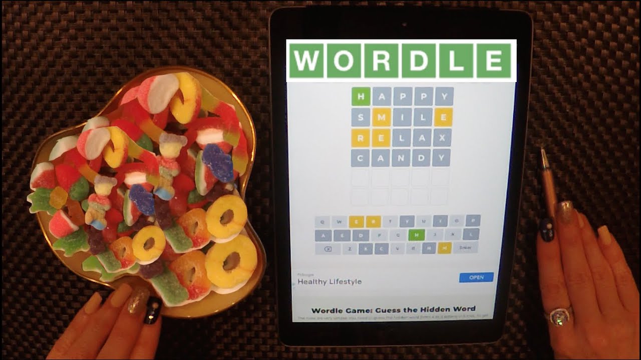 ASMR WORDLE & Gummy Bears on iPad | Whispered Ramble