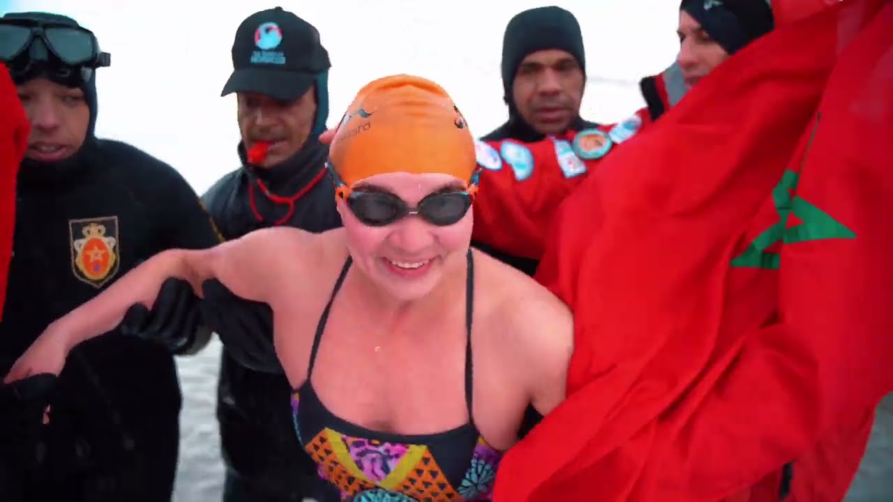 Ice Mile challenge during Ice Swim In Morocco Aguelmam Sidi Ali 14/12/2025