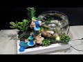 DIY Aquarium with Hot glue waterfall