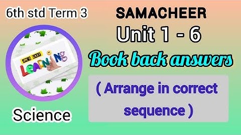 6th Std |Samacheer| Science |Term 3 | Unit 1 to 6 |Book back|Arrange in sequence|English medium|VD 6