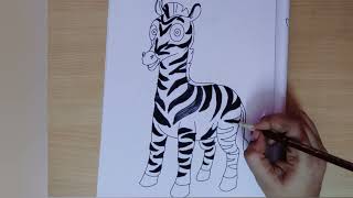 zebra coloring video for kids and children