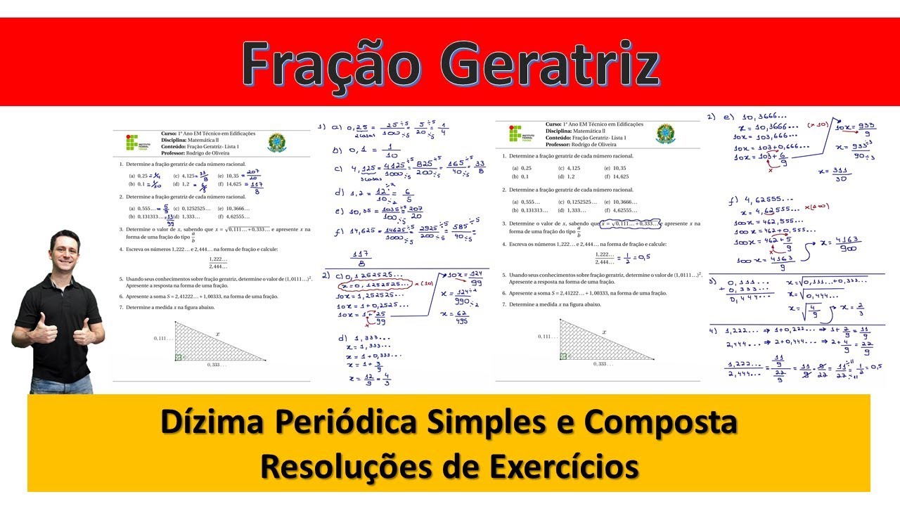 Fração Geratriz - Dízima Periódica e Decimal Exato (Resolução de ...